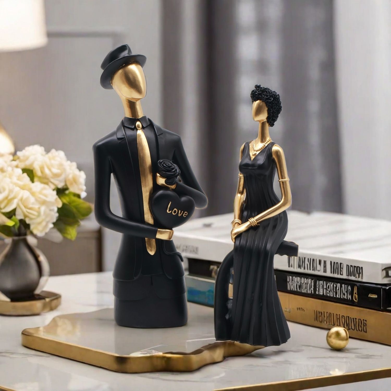 Resin Art Wedding Gift - Escultura de resina decorativa, escultura nórdica