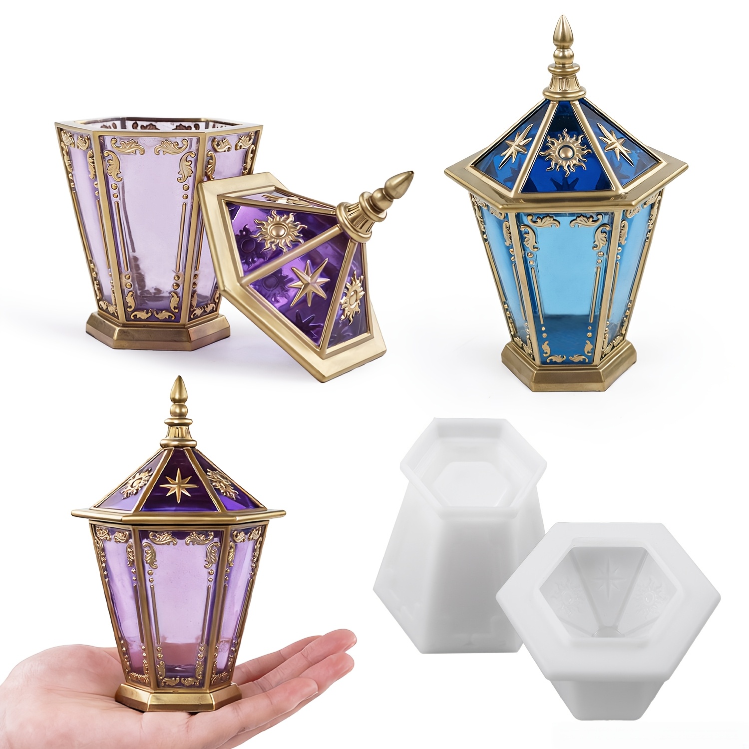Garrafa hexagonal estrela e lu - Resin Art Case avaliação e preço