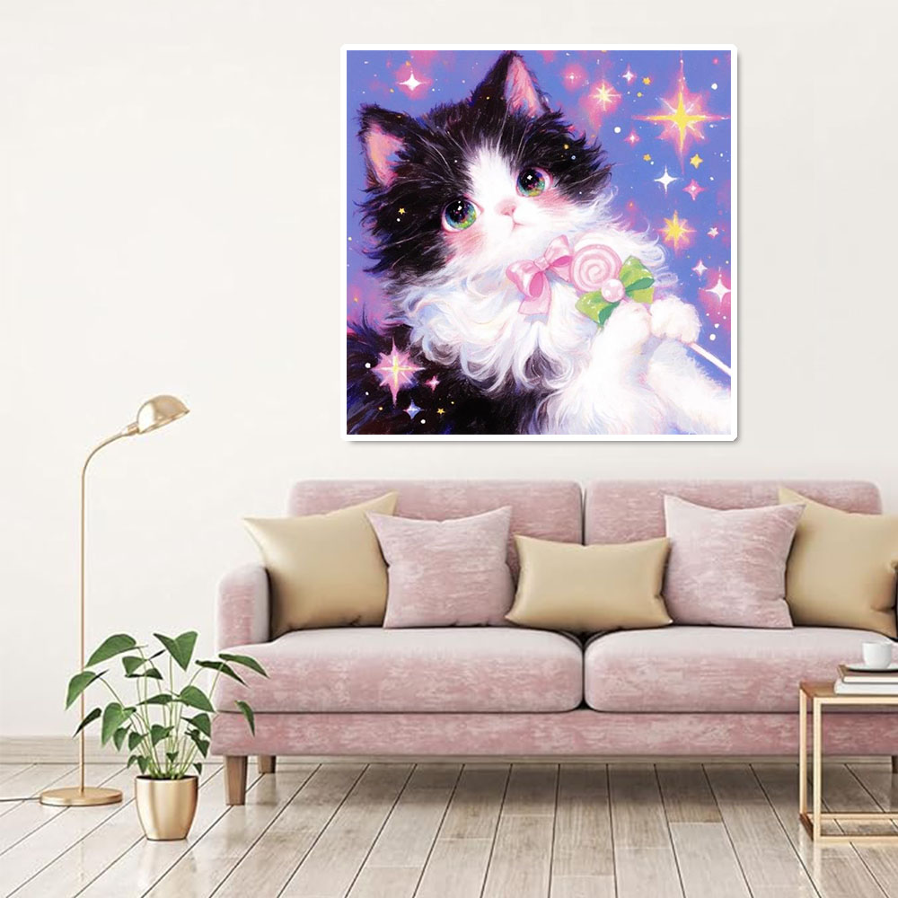 Pintura em Diamante AB: Gato F - Resin Art Wallpaper avaliação e preço