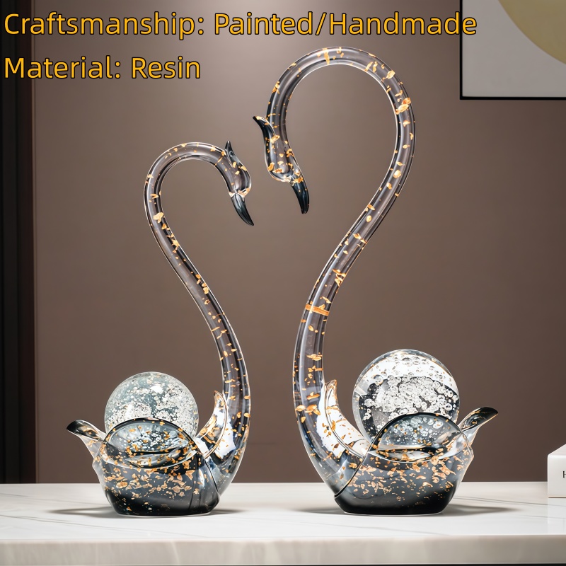 Estatueta de cisne de resina d - Resin Art Wedding Gift avaliação e preço