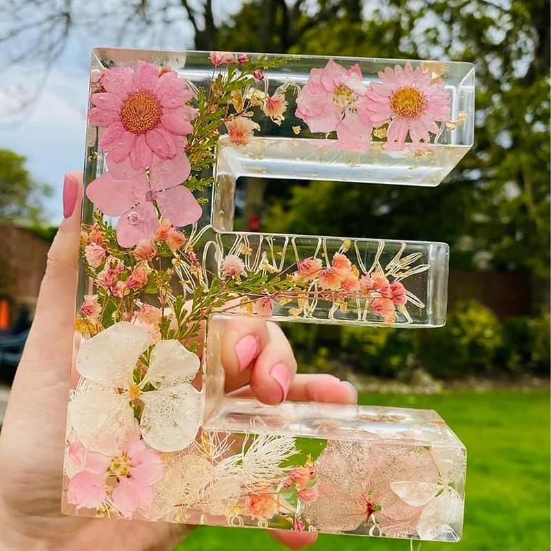 Floral decorativo 26 letras lu - Resin Art Alphabet avaliação e preço